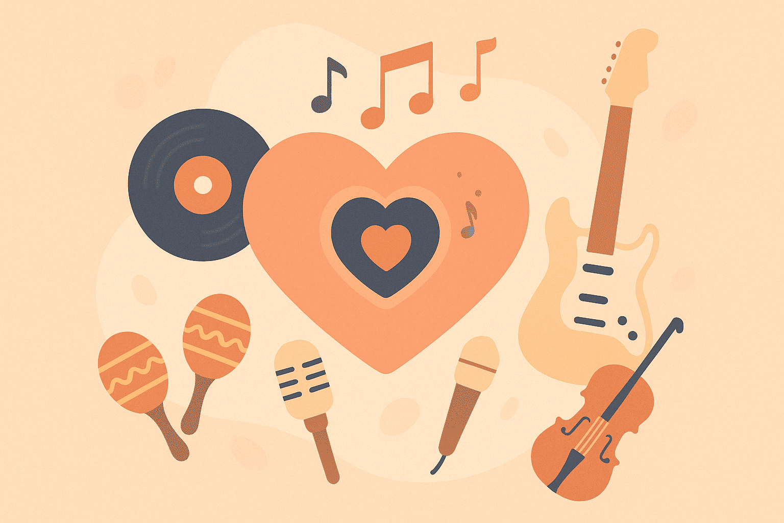 Iconos de estilos musicales para baile nupcial: salsa, pop, rock, vals