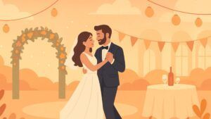Pareja bailando su primer baile nupcial en una boda mágica en Huesca