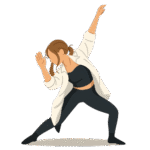 Ilustración artística de una bailarina de danza contemporánea en una pose fluida y expresiva, capturando la esencia del movimiento libre y la emoción.